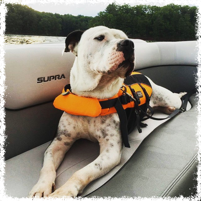 Pittman on a boat
